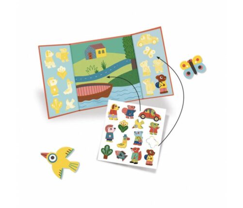 Kit pegatinas reutilizables "Los animales" Djeco - Imagen 2