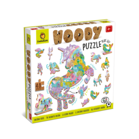 Woody puzzle El unicornio encantado, Ludattica