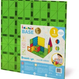 Base grande Imanix perfecta para construir con el resto de tus imanes translucidos de un tamaño de de 30 x 30 centímetros, de color verde translúcido. 