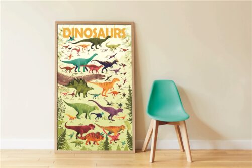 Gran Póster de Pegatinas Dinosaurios, Poppik