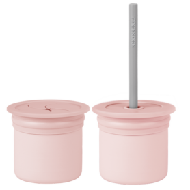 Vaso y porta snacks silicona rosa