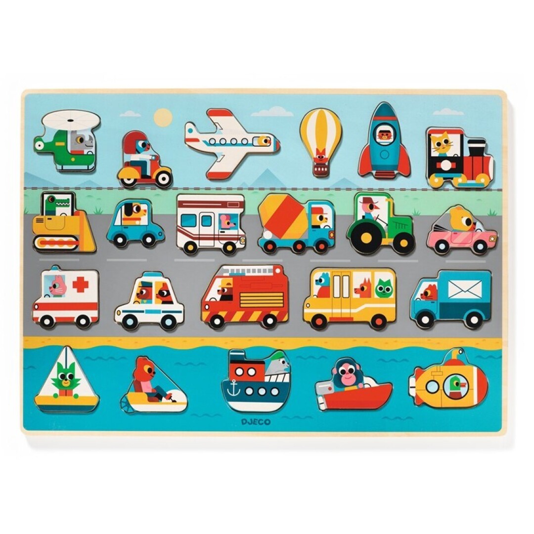 Encajable Puzzle Vroom, Djeco