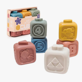 6 cubos apilables de goma, Miniland